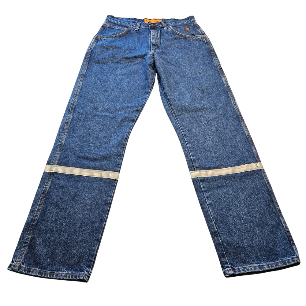 Wrangler Riggs Workwear FR Jeans Mens 34x34 Blue Flame Resistant Reflective CAT2